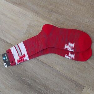 NEW For Bare Feet NCAA Houston Cougars Men's Socks Red Size L
